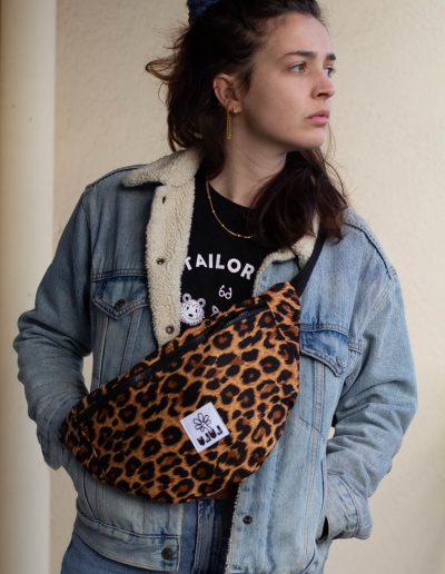 Grand sac banane léopard