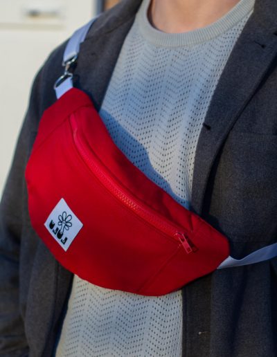 Sac banane basique rouge uni