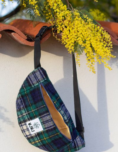 Sac banane basique tartan vert