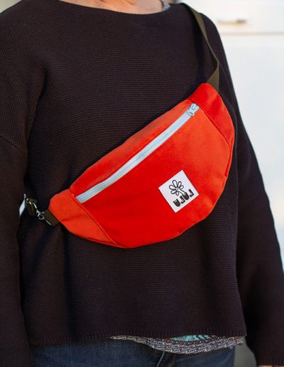 Sac banane basique velours orange