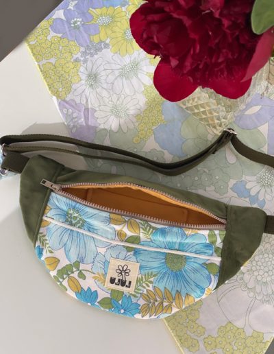 Sac banane basique bicolore velours