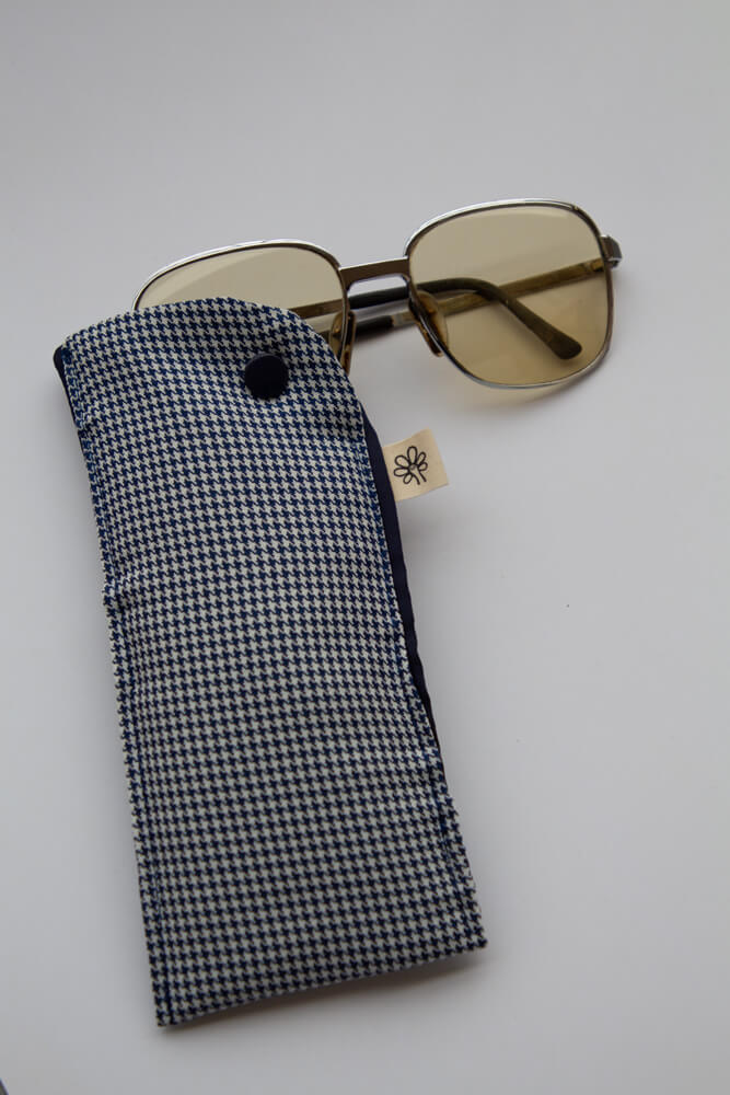 Étui à lunettes pied de poule
