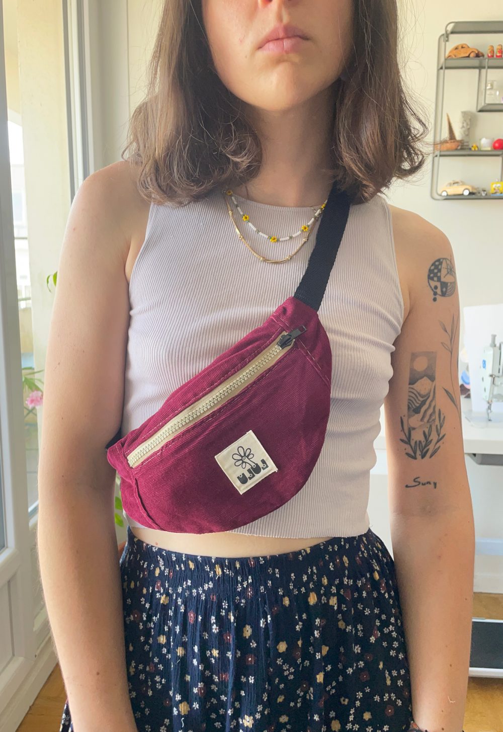La baby banane velours bordeaux