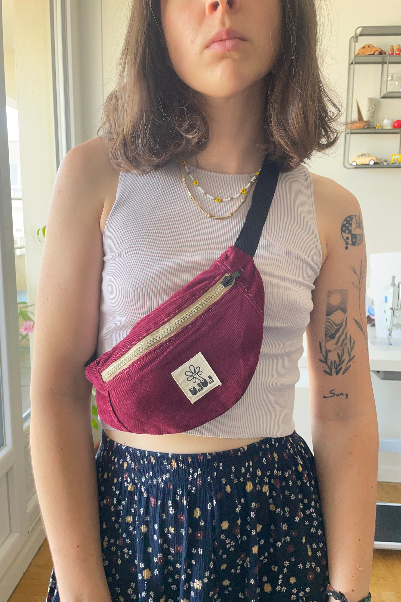 La baby banane velours bordeaux