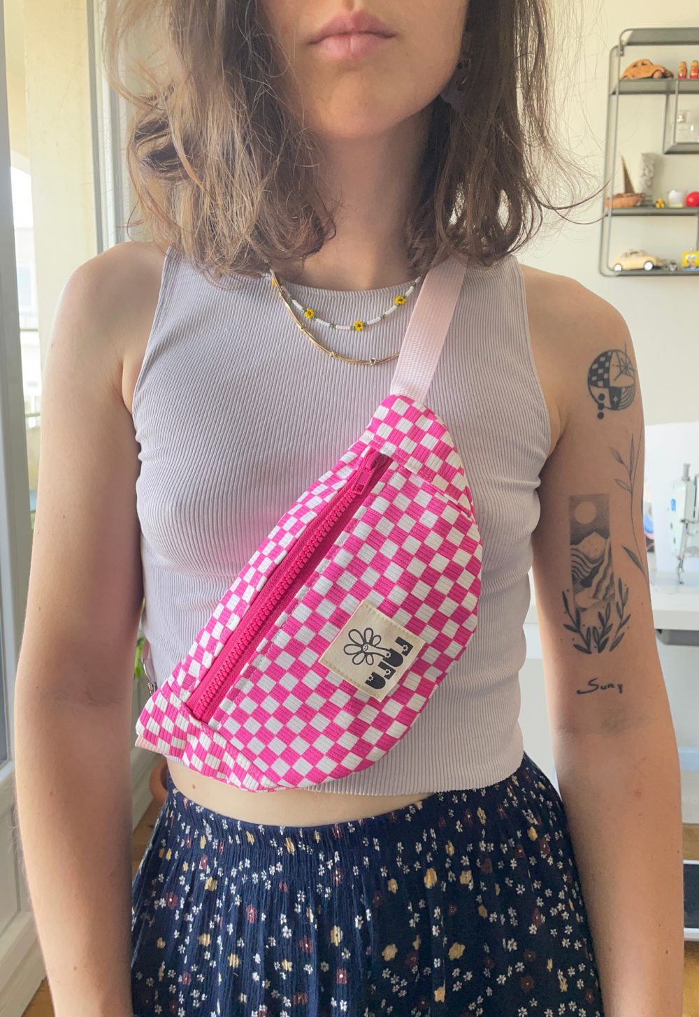 La baby banane damier rose